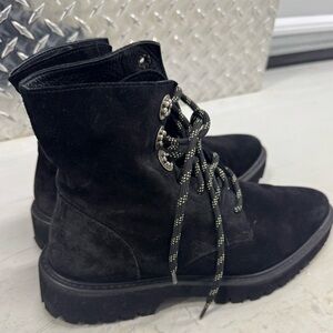 Black combat boots
